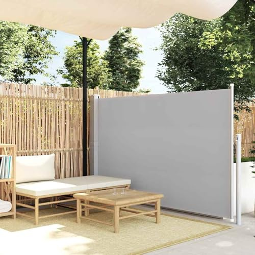Festnight Seitenmarkise 300 x 140 cm Grau | Sichtschutz Sonnenschutz Windschutz Wasserfest | Markise für Garten Balkon Terrasse