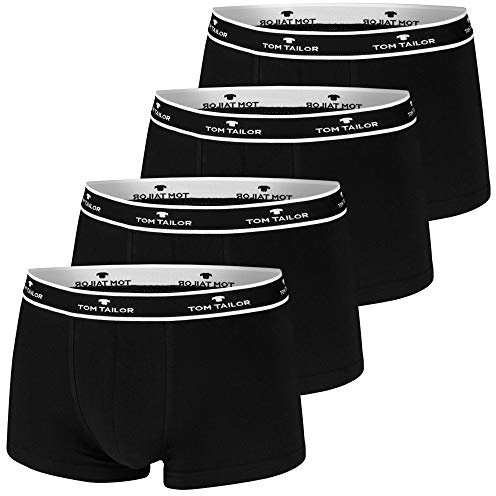 TOM TAILOR Herren Boxershorts Pants | 4 Stück in Dose (L | 6, 4 x schwarz)
