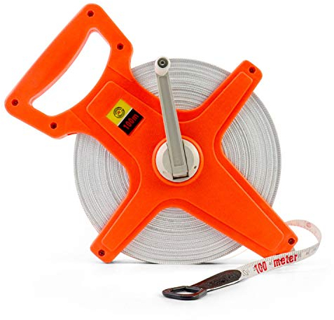 QWORK Bandmaß Fiberglas, Rollmassband, 100M /330 FT, Doppelseitig