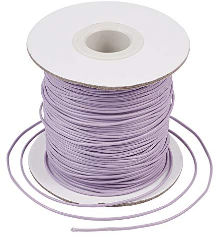 Craftdady 85Yards/Roll 1mm Korean Waxed Polyester Cord Macrame Artisan String for Braided Jewelry Making, Lilac