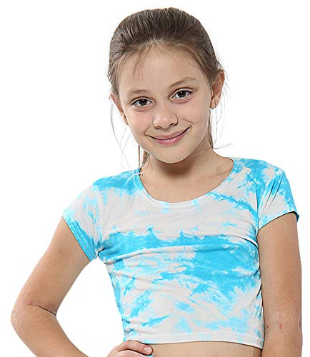 A2Z 4 Kids Girls Crop Tops Tie Dye Stylish Fashion Trendy - Tie Dye 250 Crop Top Blue 9-10