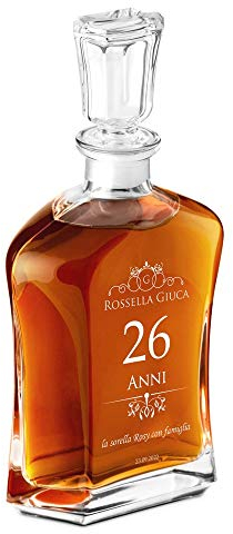 Maverton Decanter per Whisky in vetro - incisione personalizzata - Caraffa in vetro da 700 ml - idea regalo per il compleanno per la donna - Art nouveau