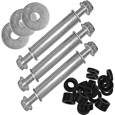 BigDean 3X Universal Achse für Schubkarrenrad - Schubkarrenachse Montage Set - 14-teilig - Ø 20mm x 147mm - Stahl verzinkt - Schubkarren Karren Schubkarrenreifen