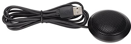 Restokki Altoparlante per conferenze, Microfono per conferenze da Tavolo Portatile omnidirezionale a 360° con riduzione del Rumore USB per riunioni, Podcast, Giochi Online, Video