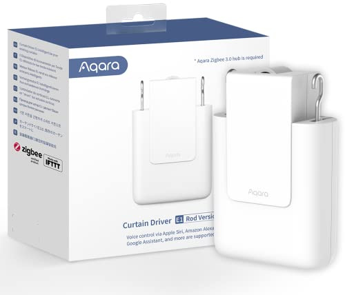 Aqara Smarter Gardinenmotor E1(Stangen-Version), Erfordert Zigbee 3.0 Hub, Elektrischer Smart-Vorhangmotor für Fernsteuerung, Unterstützt HomeKit, Alexa, Google Assistant, SmartThings, IFTTT