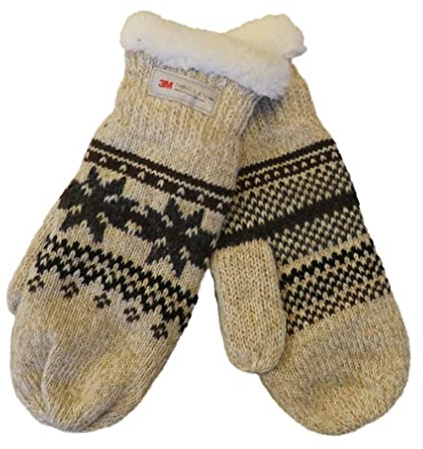 Paradise Damen Fäustlinge Handschuh mit Norweger Muster Thinsulate, Farben:beige, Handschuhgröße:One Size