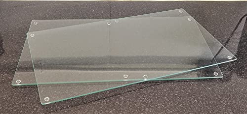 Biznest 30X52Cm Universal Hob Cover Plates Set of 2 Tempered Glass Worktop Saver Dishwasher Safe 4Mm Clear with 8X Feets All Types of Cookers