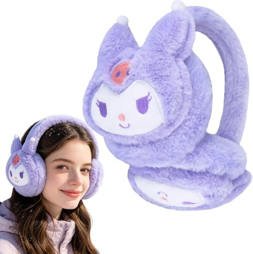 Roffatide Anime Ohrenschützer Warmer Kunstpelz Winter Outdoor Ohrenschützer Faltbarer Ohrenwärmer für Frauen Mädchen