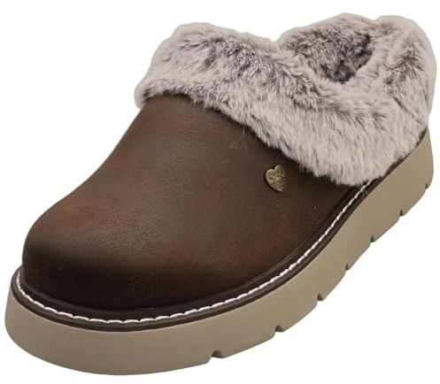 Skechers Women's Keepsakes Lite-Cozy Blend Slipper, Chocolate, 8