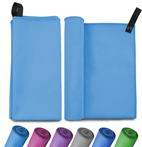 Invool Microfiber Towel, Quick Dry Lightweight Towel in 6 Colours, Super Absorbent and Fast Drying Camping Towel for Travel, Sports, Camping, Gym, Beach, Vacation