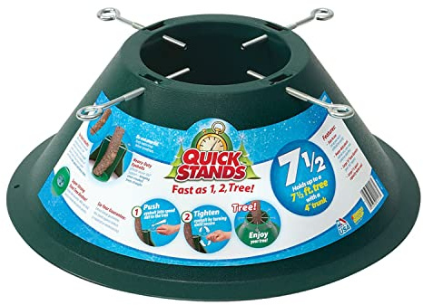 Quick Stands 7.5 Poly Tree Stand - Fast Setup - Holds 7.5' Tree with 4 Trunk - Holds 1.5 Quarts