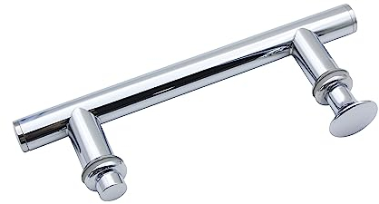 KEABATH Maniglia per porta doccia in acciaio inossidabile 304 con manopola in plastica, 1 maniglia rotonda parti di ricambio per box doccia, armadio da 145 mm foro a foro
