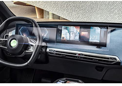 [Lot de 4] GAFAT Compatible avec BMW i3 i4 i5 i7 iX X5 X6 X7 XM iDrive 8 2022 2023 2024 Film de Protection d'Écran, Nano Film pour 12,3 Navigation + 14,9 Cockpit, Anti-chocs, 6H Anti-rayures