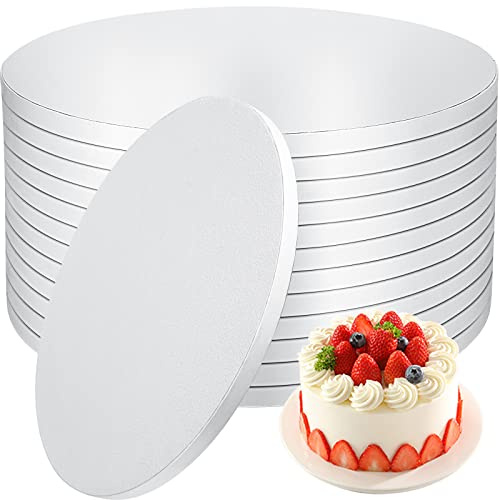 12 PCS Cake Drums 12 Inch, 12inch Drum, Cake Boards 12 Inch Round, 1/2 Thick Cardboard, Sturdy Circle, Base para Pastel Cardboard Base White Cake Boards for Wedding