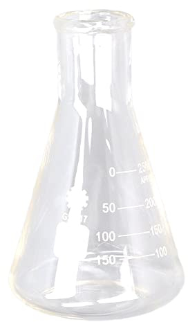 4 Stück Erlenmeyerkolben, Glas Erlenmeyerkolben Set Borosilikatglas Schwere Wand Flasche, Labor Kolben Erlenmeyer Flask 50 ml, 100 ml, 250 ml, 500 ml für Labor Lebensmittel Forschung Medizin