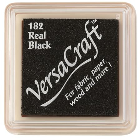 Rayher Tsukineko Versacraft Stempelkissen, schwarz, Stempelfläche 2,5 x 2,5 cm, auf Wasserbasis, Stempelfarbe, säurefrei, 29264576