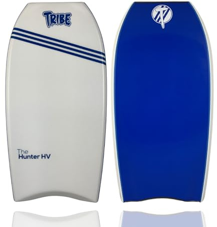 Tribe Hunter High Volume Bodyboard - 44 Inches - White/White/Navy Blue