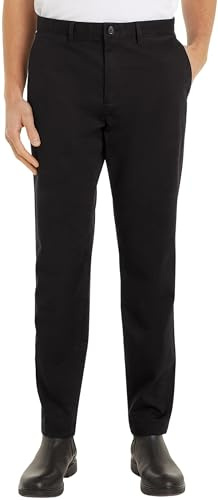 Tommy Hilfiger Pantalón Chino Hombre Tapered Fit, Negro (Black), 28W/36L