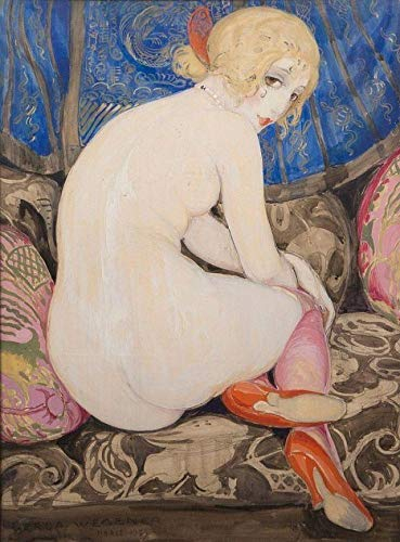 Ölgemälde handgefertigt €50-2000 von Lehrern der Kunstakademien, 10 berühmte Gemälde, Akt eines dänischen Mädchens von Gerda Wegener, Kunst auf Leinwand –7