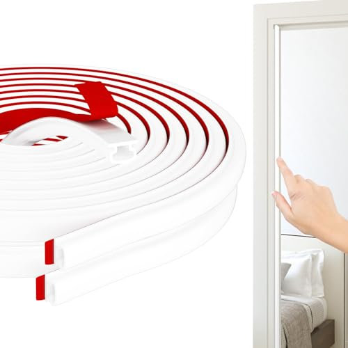 Hzetuu Joint Fenetre Isolation, Joint Porte Isolation Autocollante Caoutchouc Isolation Froid Et Phonique, Fenetre Bois Joint De Porte D'entrée Isolation Phonique Porte (Blanc,7m)