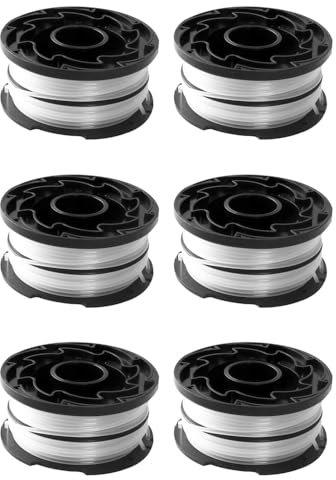 SagaSave Replacement Strimmer Spool, Autofeed Strimmer Line φ1.6mm Length 38 ft, Compatible with Black and Decker GH700 GH710 and GH750, DF-065 (Pack of 6)
