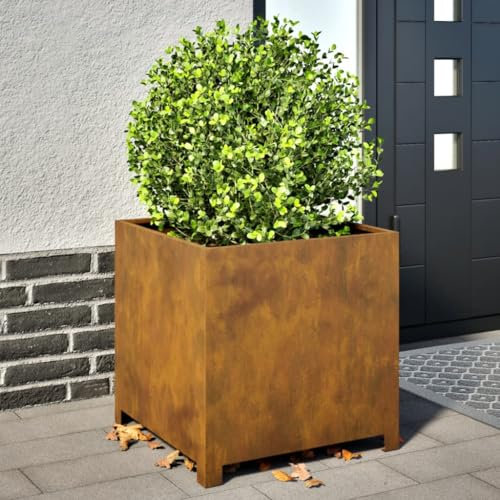 Xichuzi Pflanzkübel 50x50x50 cm Cortenstahl, Blumentopf Draussen, Blumenkübel, Pflanzkübel, Übertopf, Pflanzentopf, Blumenkasten, Flower Pot - 851219