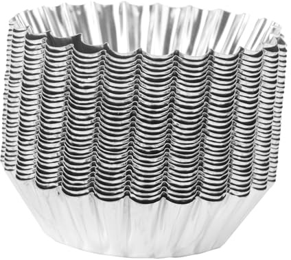Hoement 30 Piece Egg Tart Molds Tinplate Baking Cups for Custard Cakes
