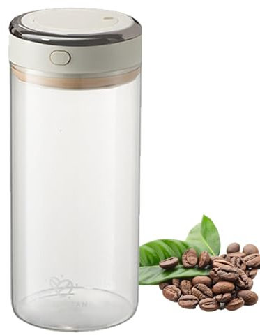 Glass Coffee Storage | Airtight Beans Canister | Vacuum Seal Coffee Container | Coffee Bean Storage Solution | Leak-proof Storage Jar | Coffee and Tea Container for Beans, Tea, Flour