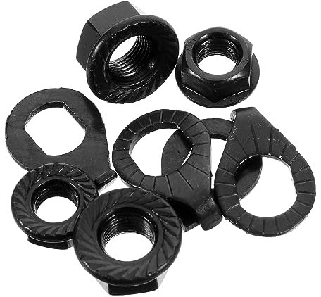 Happyyami Iron Washers Kit Hanger Axle Nuts Bike Flange Nuts Fixed Washers Kit for Bicycle Wheel