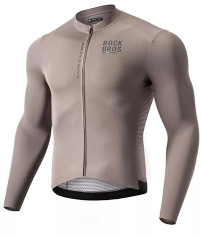 ROCKBROS Väg till himmel cykeltröja långärmad cykeltröjor för män andningsbar ridjacka snabbtorkande tröja sommar mountainbike kläder löpning utomhus, Grå, 3XL