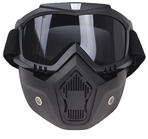 TUOYDJA Motorradbrille,Skibrille Motorradbrillen mit Maske für Masque Motocross männer Frauen Outdoor reiten Winddicht Off Room helme Maske Brille(Smoke)