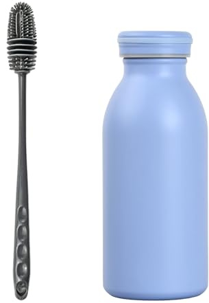 350ml Edelstahl Trinkflasche, Mini Auslaufsicher Thermoskanne, BPA-Frei Isolierflasche, Wasserflasche Thermosflasche für Kinder, Sprudel, Sport, Schule, Fitness, Outdoor, Camping (Blau)