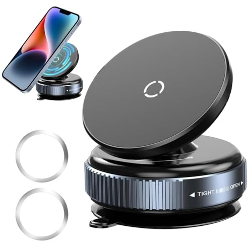 Support Telephone Voiture pour MagSafe, 2026 Aimant Telephone Voiture | 360°Rotation avec 20 Aimants N56, Rotation 360° pour iPhone 17 16 15 14 13 12, Autres Smartphones