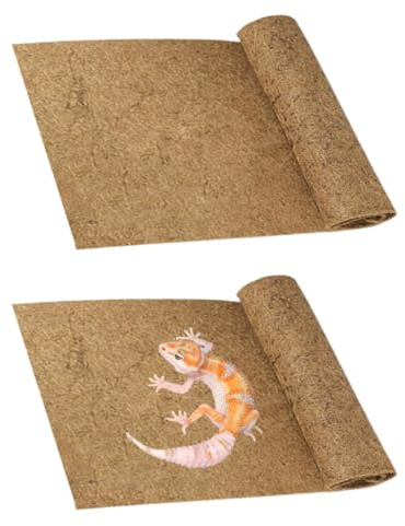 PINVNBY 2 Pcs Reptile Carpet Coconut Fiber Mat,Lizard Terrarium Substrate Liner Gecko Tank Flooring Bearded Dragon Tank Accessories Bedding for Snakes Chameleons Tortoises