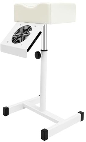 Mobile Pediküre Stuhl Hocker mit Absaugung, Höhenverstellbarer Stuhl Beinstütze Fußpflege, fußstütze für fußpflege, PVC-Kissen NagelstuhlSalon Hocker für Nagel Salon,Spa Massage (White)