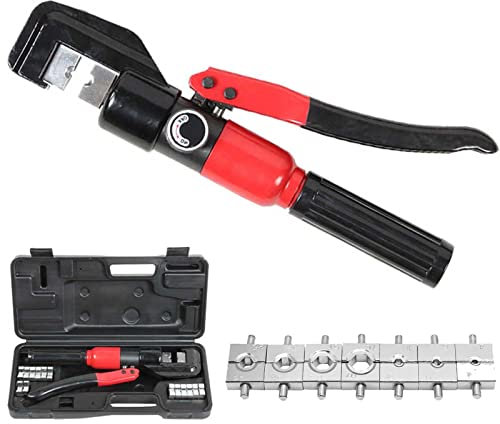 OZBME Pinza idraulica Rossa, Pinza per Uso Domestico con matrici, Pinza per capicorda, utensile per terminali elettrici, YQK-70