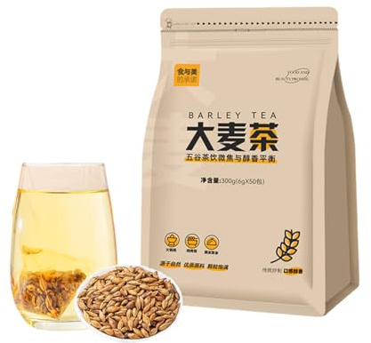 BaiLiSnacky Roasted Barley Tea Bags 50 Pack (300g) Caffeine-Free Gluten-Free | Natural Digestive Aid Detox Drink | Hot & Cold Brew