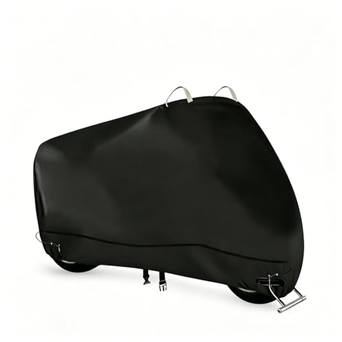 Motorbike Cover Waterproof Indoor Outdoor Motorcycle Cover Heavy Duty 210D Rain UV Dust Oxford Fabric with Lock Holes Reflective Strips All Weather Cover 96.5 x 41 x 50inch