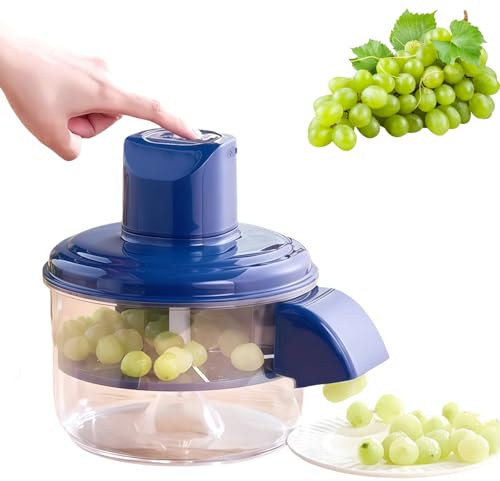 CYTBEK Éplucheur de Raisin électrique, 50W, Batterie 1300mAh, Conception à 5 Lames, matériau de qualité Alimentaire, Bleu