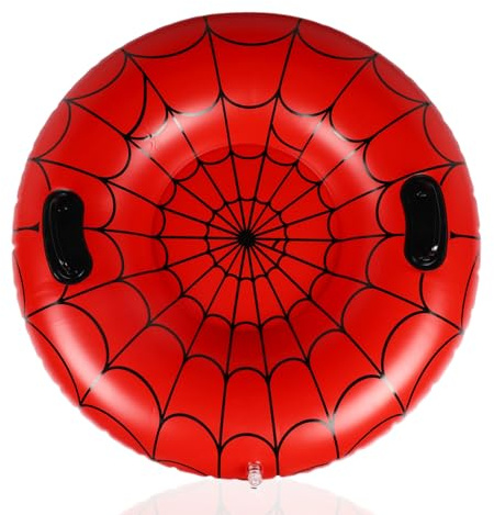 Tubone Neve Ragnatela, 101cm Tubone Neve in PVC Resistente al Freddo Tema Cartoon Slittino da Esterno per Bambini & Adulti Slittinaggio Sportivo