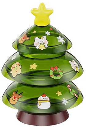 Genérico de refrigerios - contenedor de almacenamiento de cajas de refrigerios | de almacenamiento con forma de árbol de Navidad de niveles | Fuente de servir de capas en forma de árbol de