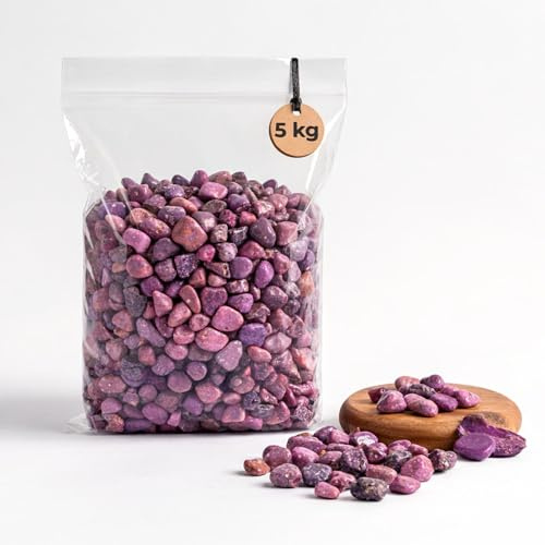 Gránulos decorativos lila, diámetro 8 – 16 mm, sin polvo, 5 kg, pequeñas piedras decorativas como decoración de colores