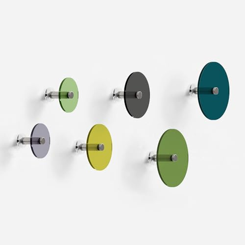 Giallobus - Garderobenhaken - Happy color 04 - Kit 6 pz - Acrylglas - Kit 6 pcs. - Palette colours 04 - Kleiderhaken und dekorative Wandaccessoires