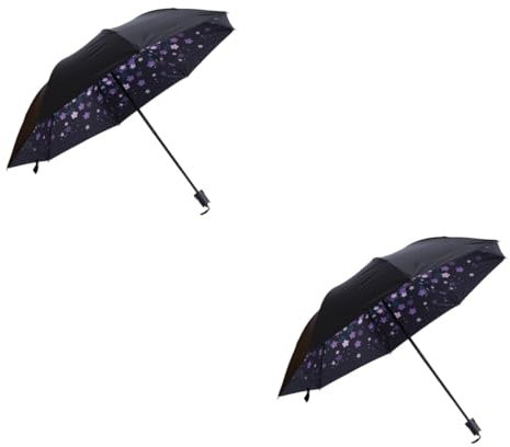 GALPADA 2pcs Parasol Travel Umbrella Outdoor Bowl Vinyl Umbrella Santa Outfits for Women Folding Umbrella Sun Umbrella Thumb Planter Jelly Wallet Anti-uv Sun Protection Iron