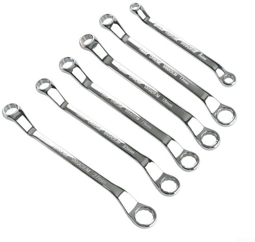 ZYWUOY Llaves de doble anillo en acero al cromo vanadio, diseñadas para mecánicos en espacios reducidos (14 x 17 mm)