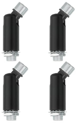 sourcing map Sloped Ceiling Adapter, 180 Degree Swivel M10 Fine Thread Sloped Ceiling Light Fixture Adapter for Ceiling Pendant Light Chandelier Track Suspend, Black, Pack of 4