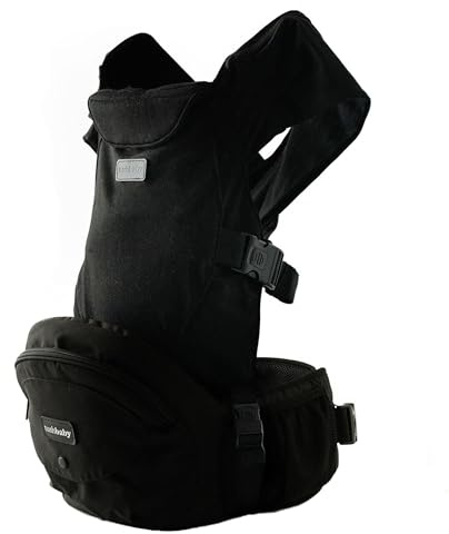 Tushbaby Portabebè a mani libere 2 in 1 con supporto lombare, sedile ergonomico e stoccaggio integrato, per bambini da 5,4 a 20 kg