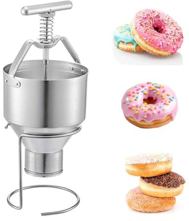 Manual Donut Dispenser, Stainless Steel Donut Maker with Adjustable Thickness, Ideal for Home and Commercial Use