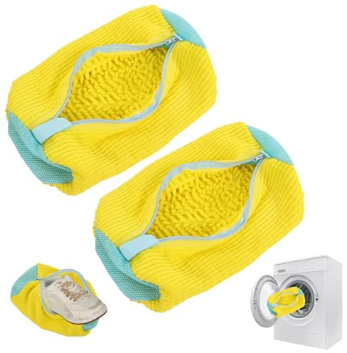 EILYGK 2PCS Shoe Washing Machine Bag, 39 * 19cm Reusable Trainer Washing Machine Bag with Zipper, 360° Protection Shoe Cleaning for Sneakers, Canvas, Tennis and Running Shoes