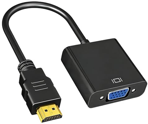 HDMI till VGA-adapter med ljud och ström, 1080P HDMI till VGA-omvandlare, HDMI VGA-kabel, kompatibel med dator, bildskärm, projektor, HDTV, Chromebook, Raspberry Pi, Xbox
